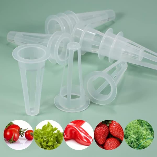 12 Vita Hydroponiske Netpotter, 12-pak Erstatningsdyrkningskurve til Planter, Kompatible med Hydroponiske Systemer