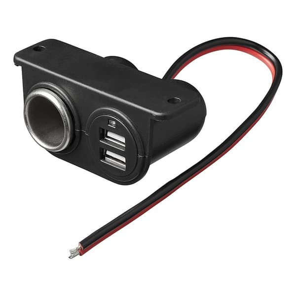Pinta-asennettava tupakansytytinliitäntä + 2xUSB tyyppi A 12V/24V