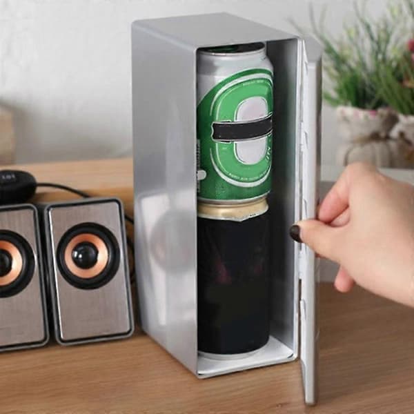 Portable USB Mini Fridge Dual-Use ABS Mini Heating Refrigerator Drink Cooler for Office