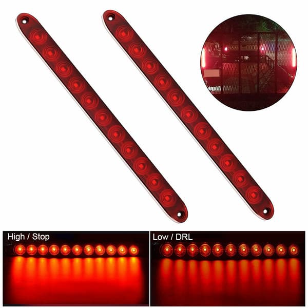 Rød 11-LED bil lastebil sidemarkør blinklys brems baklys stripe lys