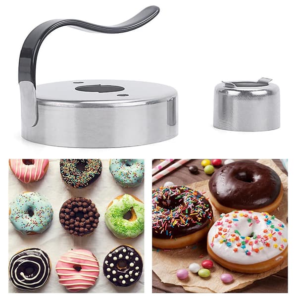 Donut Mold with Stainless Steel Handle Fondant Cookie Muffin Maker Baking Utensils Kitchen Tools