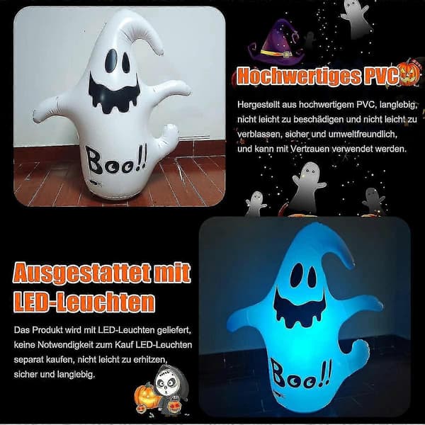 Halloween Dekoration Uppblåsbart Spöke 1,2 m med fjärrkontroll