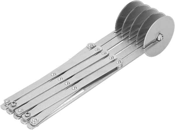 Pizzacutter, multi-wheel pizza cutter in stainless steel Dough Pastry Bread Cutting Tool Kitchen Baking Tool (5 wheels)