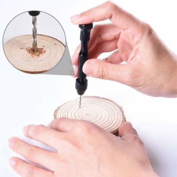 57-delt mini præcisionsboresæt 0,3-3 mm & 0,1-1 mm til PCB-modellering, træ med håndboreværktøj og spiralbor