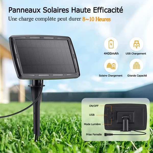7,9 m solcellsdriven ljusslinga utomhus 25+1 LED G40-lampor 4 ljuslägen solcell/USB