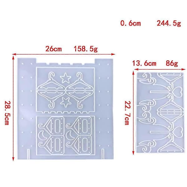 2 st Örhänge Stora Rack Epoxihartsform Gör-det-själv Örhänge Rack Smyckesdisplay Rack Silic M