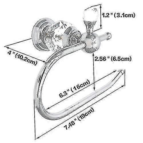 Toiletpapirholder i messing, Crystal-serie, Poleret krom