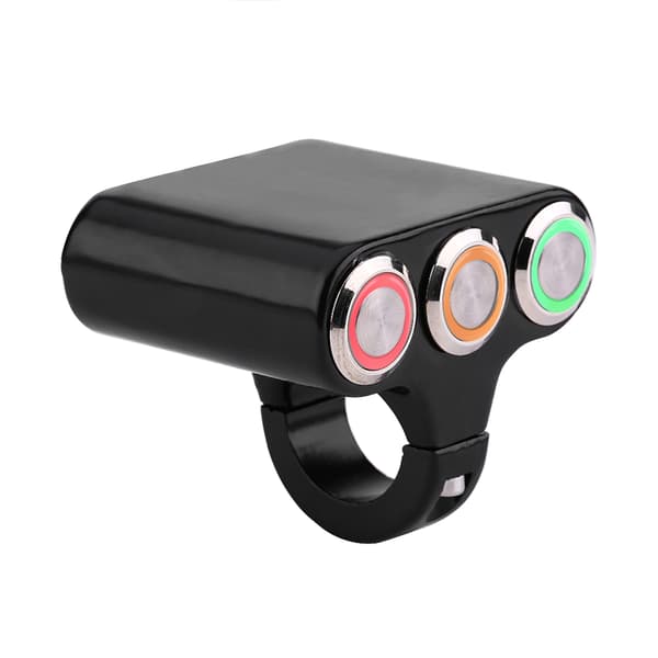 22mm Motorcycle Handlebar Mount Switch Headlight Hazard Brake Fog Light ON/OFF with LED Light