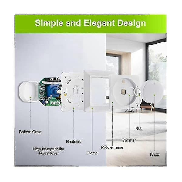 LED-dæmper, forsænket dæmper til dæmpbare LED og halogen, 5-300 W dæmper LED, Ph