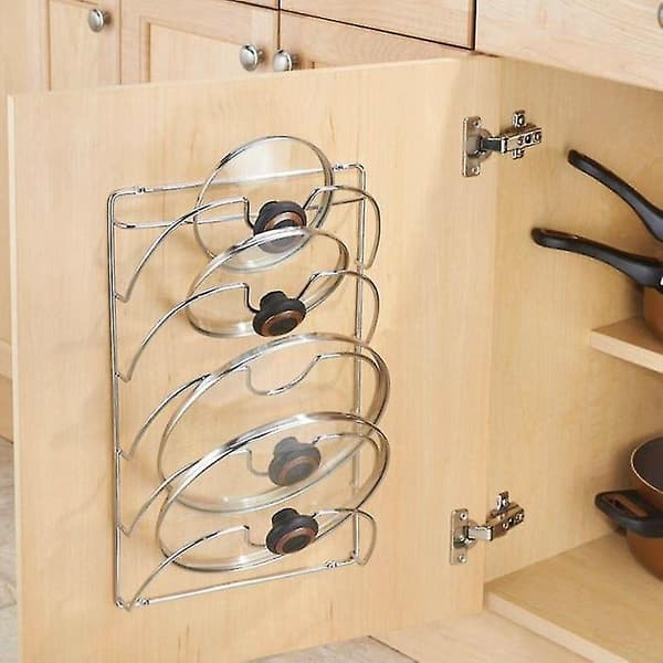 5-Layer Anti-Fall Metal Drying Rack for Pot Lids Holder Spoon Holder Storage Pot Lid