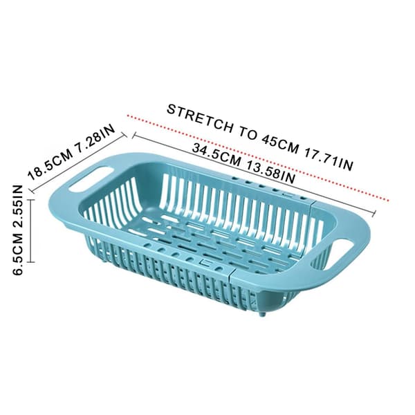 Dish Rack Strainer | Sink Basket | Extendable strainer for washing vegetables & fruit, draining cooked food