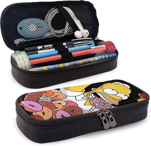 Simpsons Homer og hans donuts læder penalhus