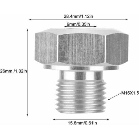 M16 1.5 Adapter, 1/8 NPT oljetryckssensor för GM LS LS1 LSX LS3 motorbytesmätare. Passar alla GM LS-seriens motorer