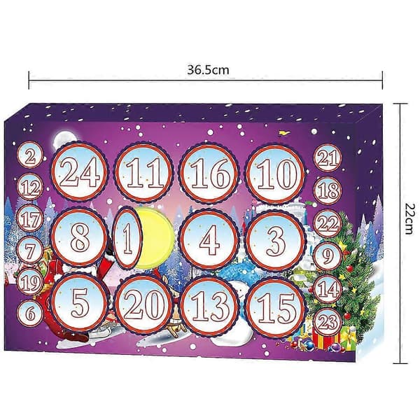 Julekalender for barn med tyggegummikrystall-slim 24-delt blindboks-nedtelling