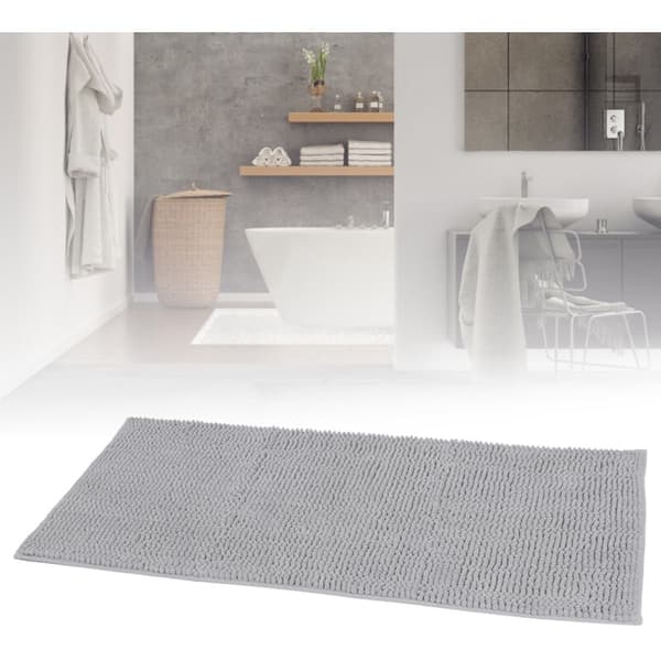 50x120cm Mjuka halkfria silvergrå golvmattor för kök sovrum badrum