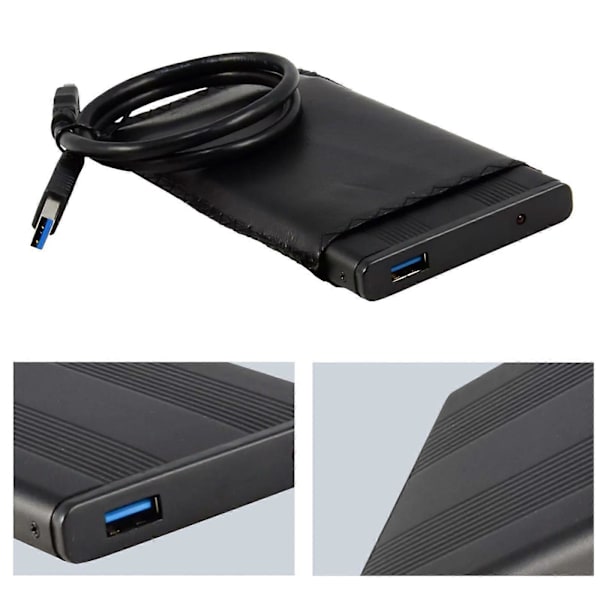 USB 3.0 2.5\" SATA Hårddisk Extern Inhägnad HDD Fodral Tålig Aluminium 12