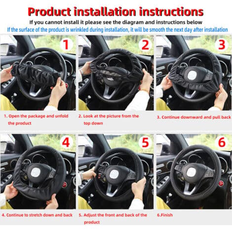 Microfiber Leather Steering Wheel Cover 37-38 cm - Non-slip and Durable - Optimal Comfort and Easy Installation
