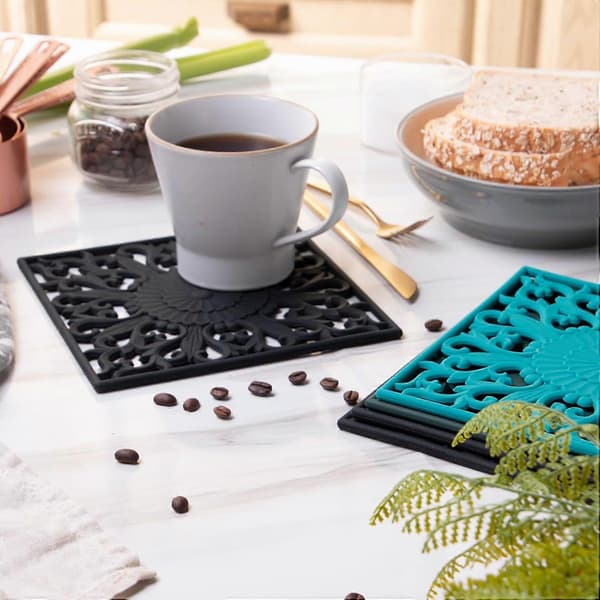3-pack Insulated Silicone Pot Holders Flexible for Countertop Square Size