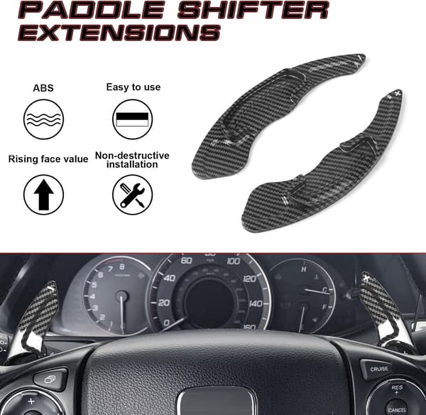 Steering Wheel Paddle Shifter Extensions ABS Carbon Fiber for Volkswagen Golf 7