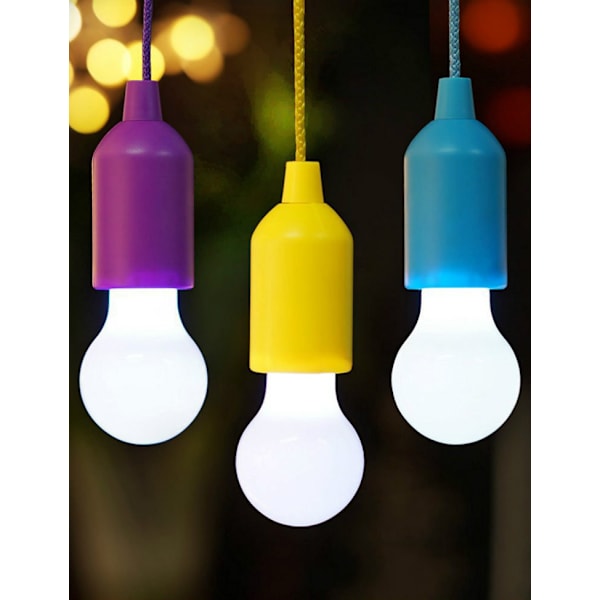 3 LED bærbare snorlamper retro spotlight telt camping c