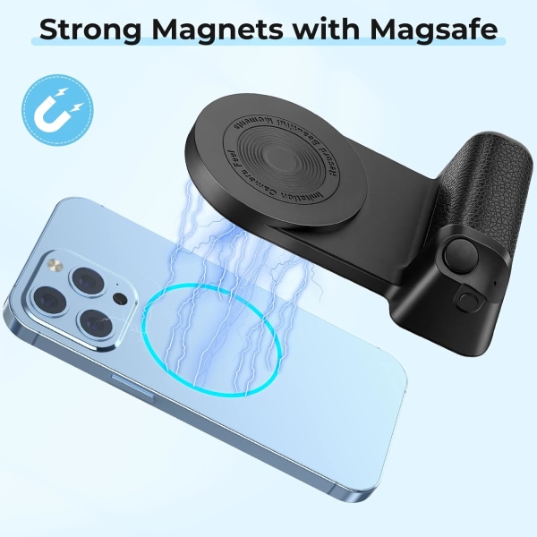 Magnetisk kamerahållare Bluetooth-hållare - Telefonhållare Fotohållare Trådlös laddningshållare Telefonhållare med Bluetooth-fjärrkontroll för fotografering Blue