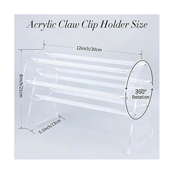 Akryl Hårklemme Organizer Holder, 360 Graders Roterende Opbevaring