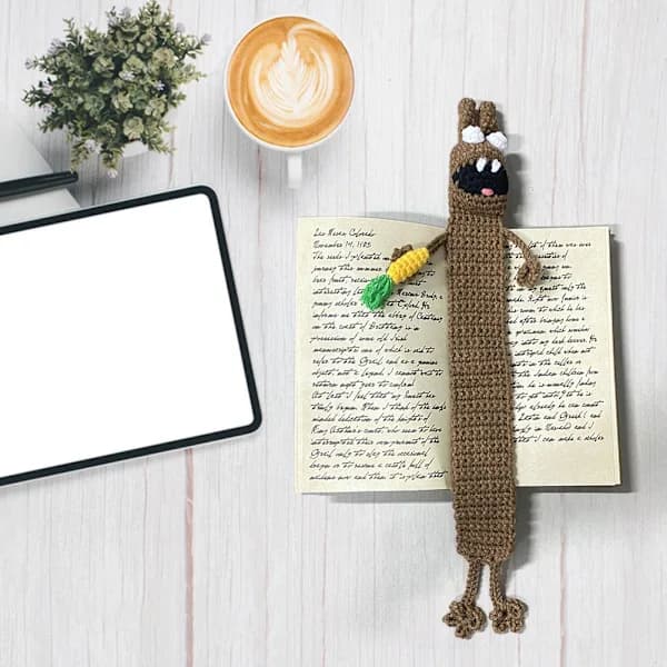 Crocheted Dachshund Bookmark Reusable Simple Bookmark Gift for Book Lovers