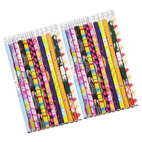 24 Pcs Easter Pencils with Top Eraser Portable Wooden Pencils Easter Gift Set (Mixed Style)