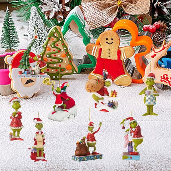 8 stk. Grinch julepynt juletræspynt hængende pynt til hjemmet