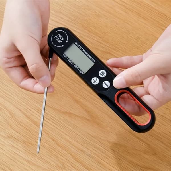 Sammenfoldeligt Digitalt Køkkentermometer Instant Read Sort sort black