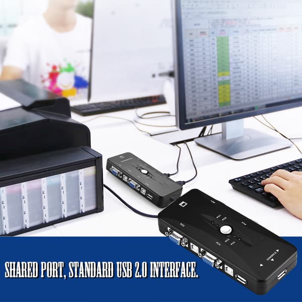 2/4 Port VGA USB 2.0 KVM Switch Box - Video Delingsadapter