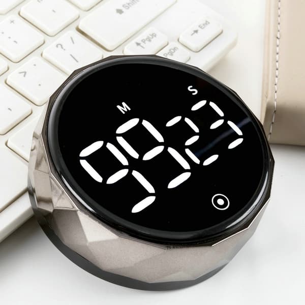 Køkken Timer Digital Timer med Stopursfunktion og Nedtælling Aluminium