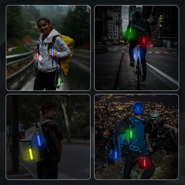 6 kpl heijastinliivejä LED-vilkkuvalolla, 3 LED-tilaa, turvavalo
