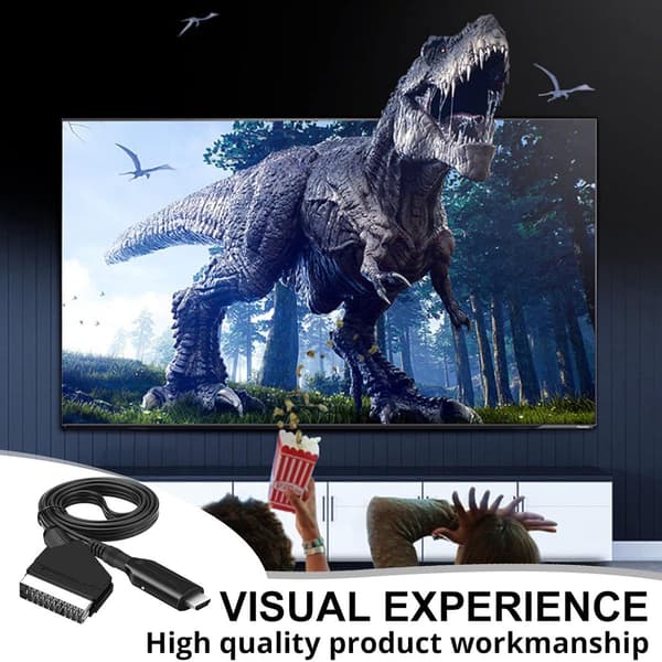 Scart–HDMI-sovitin videomuunnin HDMI-kaapelilla Full HD 1080P/720P