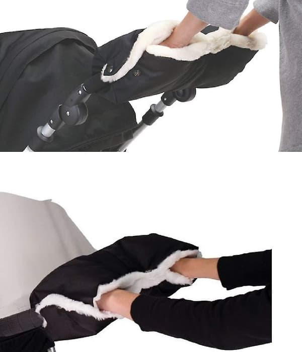 Stroller Gloves Hand Warmers Fleece Gloves With 4 Velcro Hooks Windproof