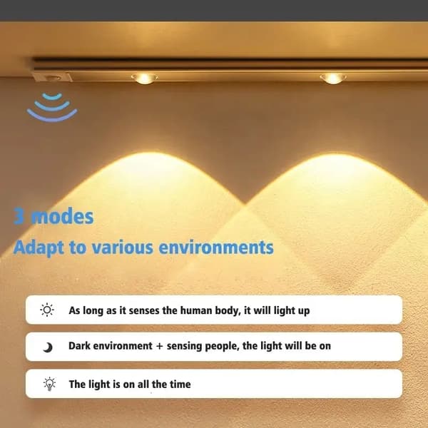 LED-belysning med infrarød sensor, 3 moduser, 0.4W, 20cm