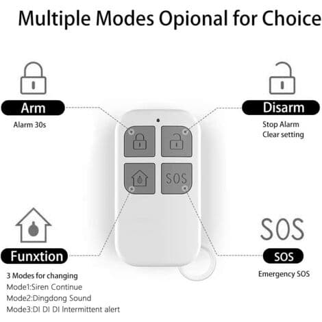 130 dB Wireless Door/Window Sensor – Door and Window Alarm with Remote Control – Easy Installation with Tape
