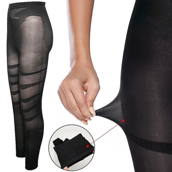 Slimming Anti Cellulite Compression Leggings Ben Shaper Svarta byxor med hög midja S