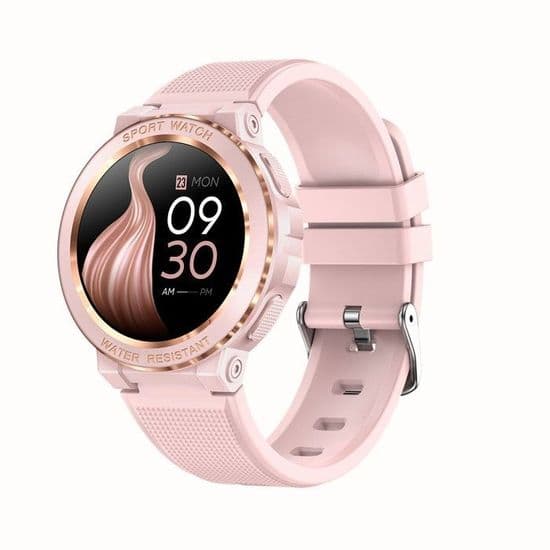 Smartwatch til kvinder, vandtæt med svar-/opkaldsfunktion og smart påmindelse til iPhone Android (lyserød)