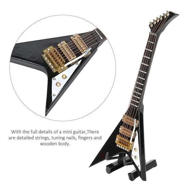 Electric Guitar Mini Model Black 14 cm
