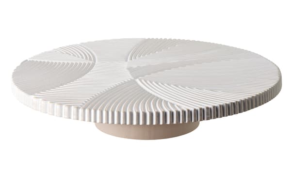 Elegant Decorative Bowl DAZ 30x30 cm in White MDF with Embossing