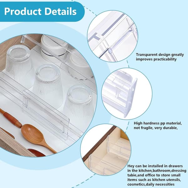 Drawer Dividers - 8 Pieces - Drawer Organizer - Cutlery Organizer - Storage System - Drawer Compartment
