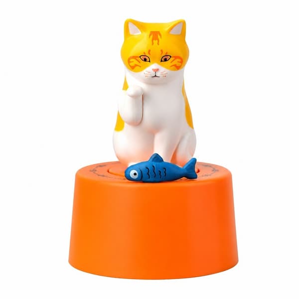 Mechanical Kitchen Timer, 60 Minute Visual Countdown, Cute Cartoon Animal, Orange