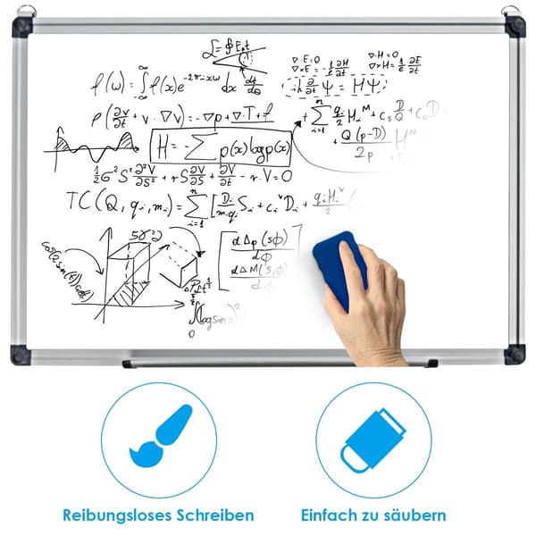 Magnetisk whiteboard med aluminiumramme, 60 x 40 cm