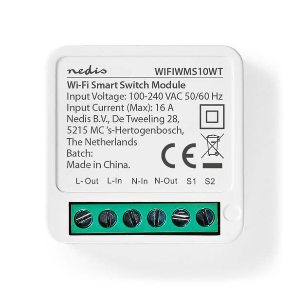 SmartLife Wi-Fi Strømbryter 3680 W Terminaltilkobling Hvit Vit