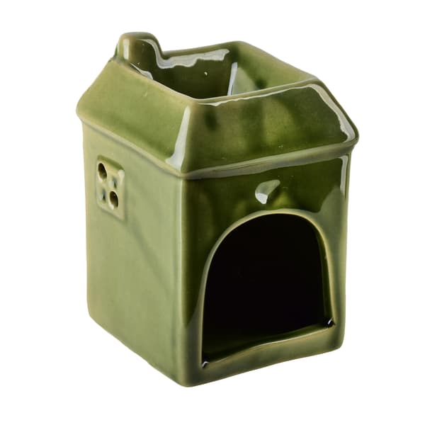 Ceramic Scent Lamp MONDEX House 6.5x6.5x9.5 cm Green 1 pc