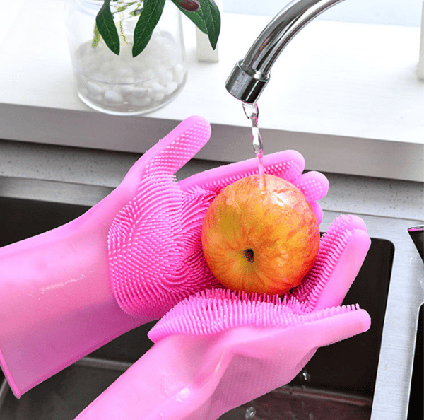 Silicone Cleaning Gloves, Heat-Resistant, Reusable