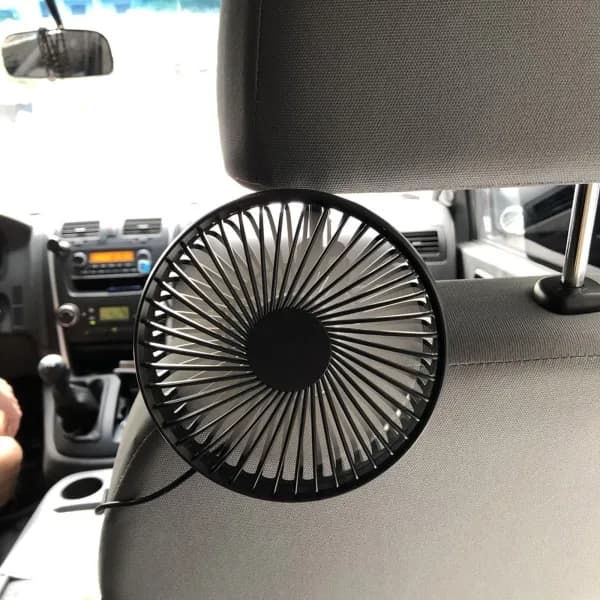 Universal 5V 360 graders roterande USB-bilfläkt Stor vind tre hastighetskontroll USB-bilfläkt med sugkopp