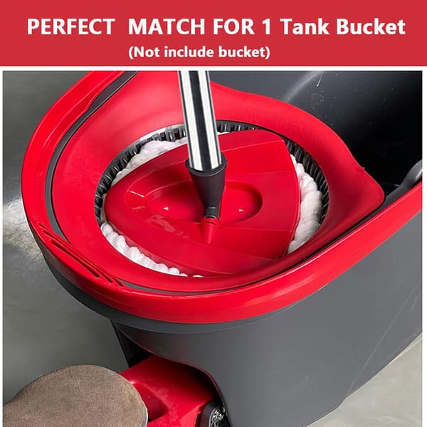 Rødt moppehode-feste med håndtak for Vileda Turbo Spin 2in1 3in1, Turbo Smart, EasyWring & Cleaning, triangulær refill