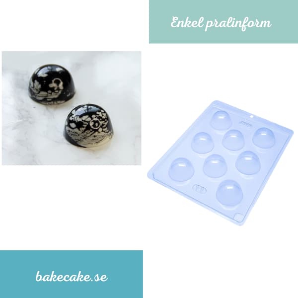 Pralineform Kuppel Chokoladeform 8 stk - BWB 11 Transparent transparent